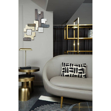 Lagero Brown Leather Effect Sofa