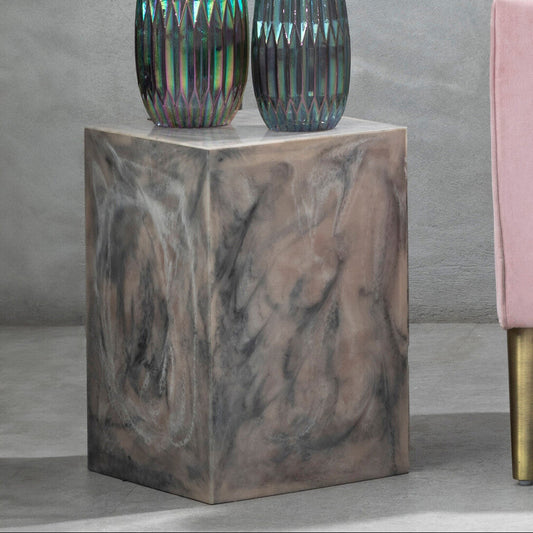 Rosado Marble Effect Side Table And Stool