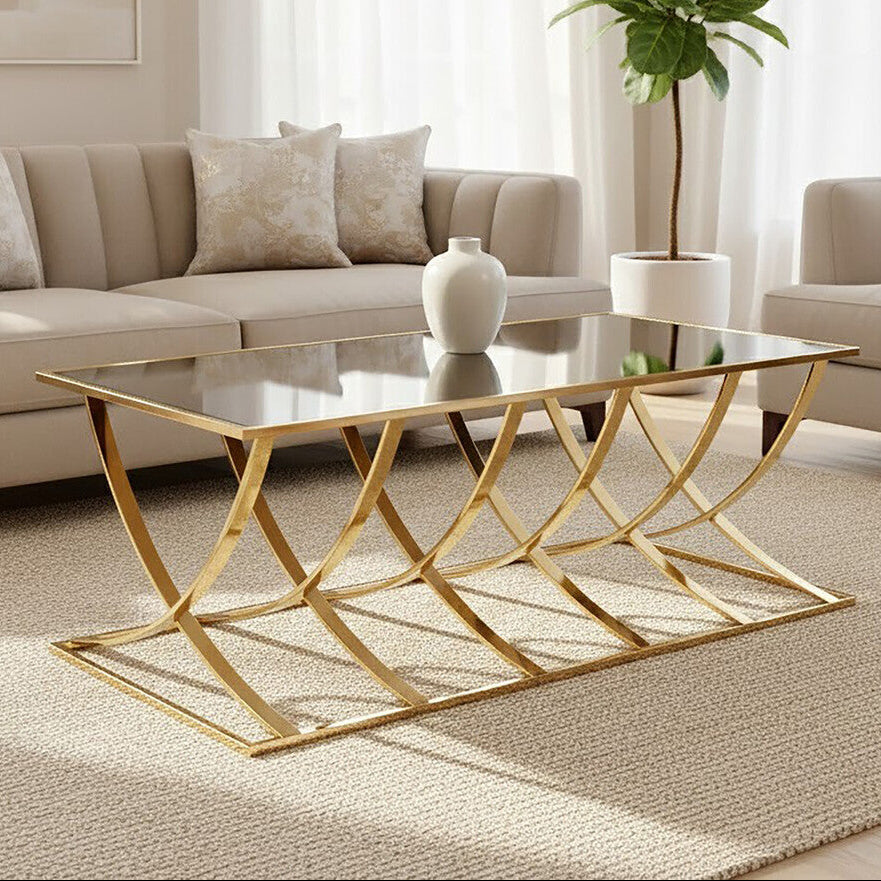 Gold Coffee Table with Mirrored Top | Reena