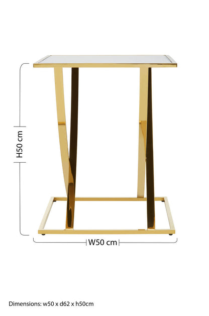 Reena Gold Finish Side Table