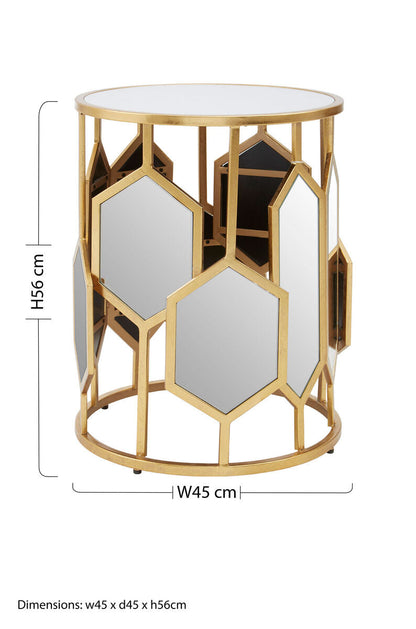 Rio Gold and Mirror Side Table