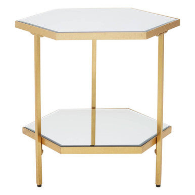 Rio Gold and Mirror 2 Tier Side Table