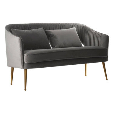Hendricks Grey Velvet Two Seater Sofa