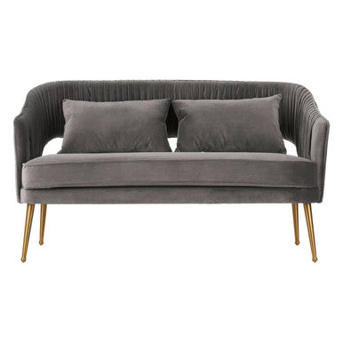 Hendricks Grey Velvet Two Seater Sofa