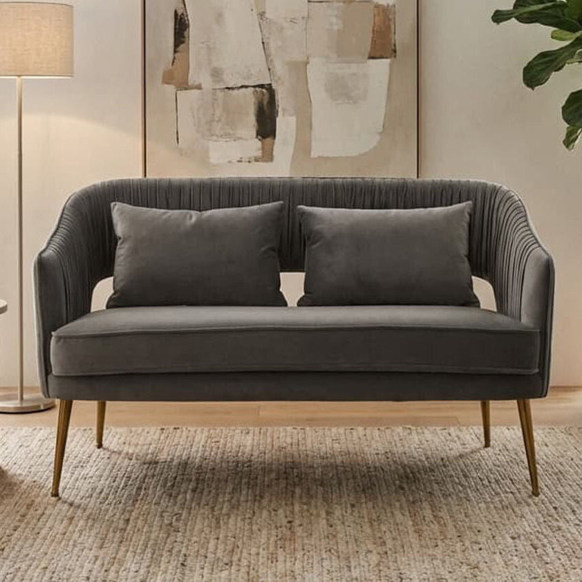 Hendricks Grey Velvet Two Seater Sofa