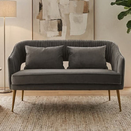 Hendricks Grey Velvet Two Seater Sofa
