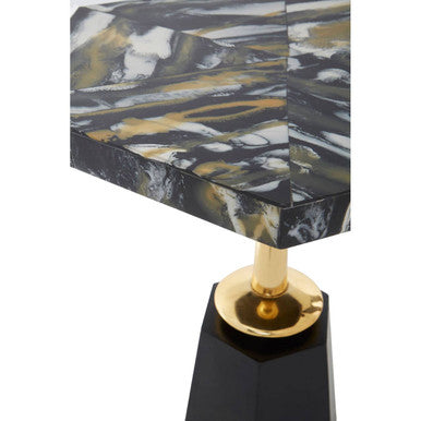 Odell Hexagonal Horn Top Side Table