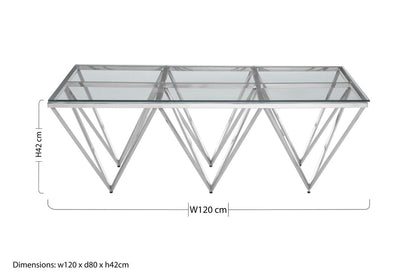 Allure Prismatic Silver Base Coffee Table