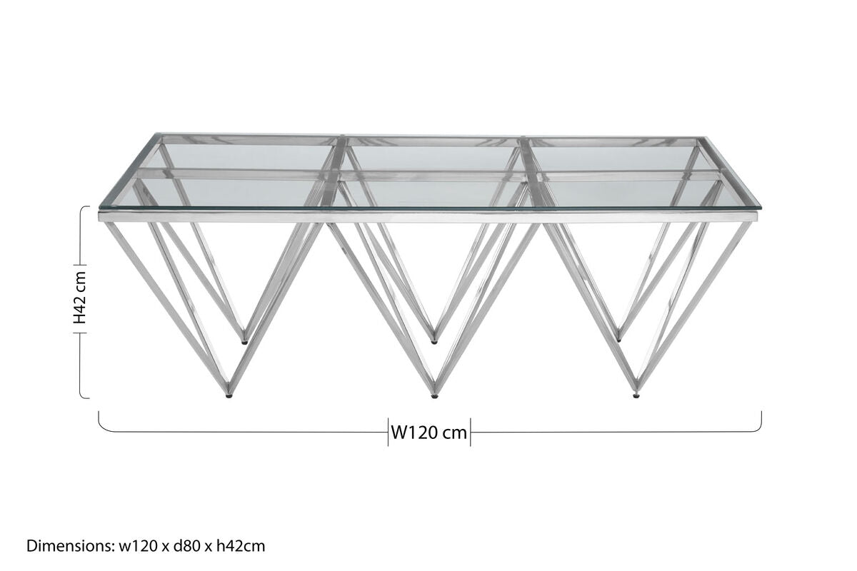 Allure Prismatic Silver Base Coffee Table