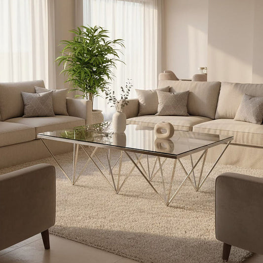 Allure Prismatic Silver Base Coffee Table