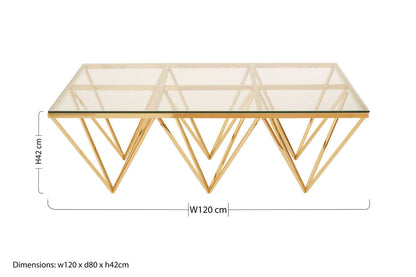Allure Gold Prismatic Coffee Table