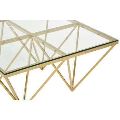 Allure Gold Finish Prismatic Square Coffee Table