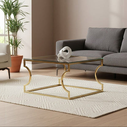 Allure Tempered Glass Curved Frame Coffee Table