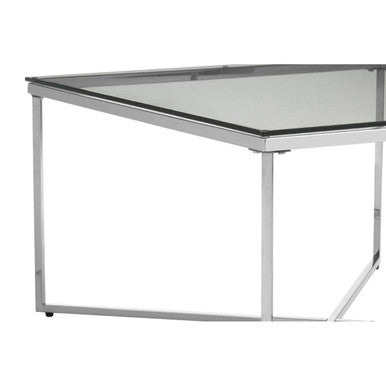 Allure Silver Finish Cross Base Coffee Table
