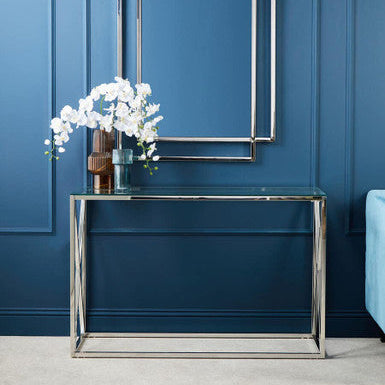Allure Silver Cross Design Console Table