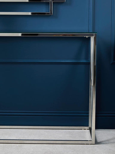 Allure Silver Cross Design Console Table