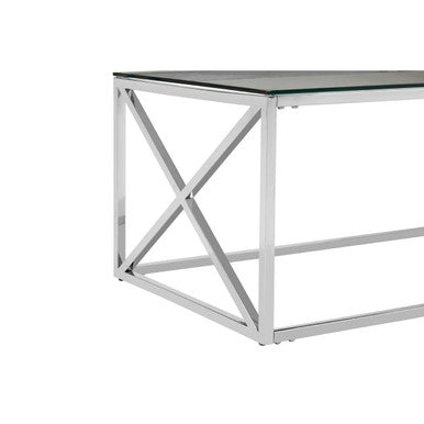 Allure Silver Cross Design Coffee Table