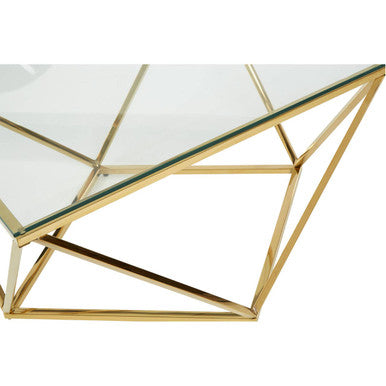 Allure Gold Finish Twist Coffee Table