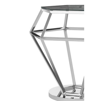 Allure Silver Finish Diamond End Table