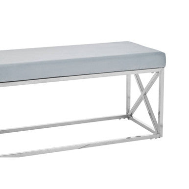 Allure Light Blue Velvet Bench