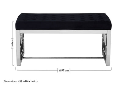 Allure Black Tufted Bench