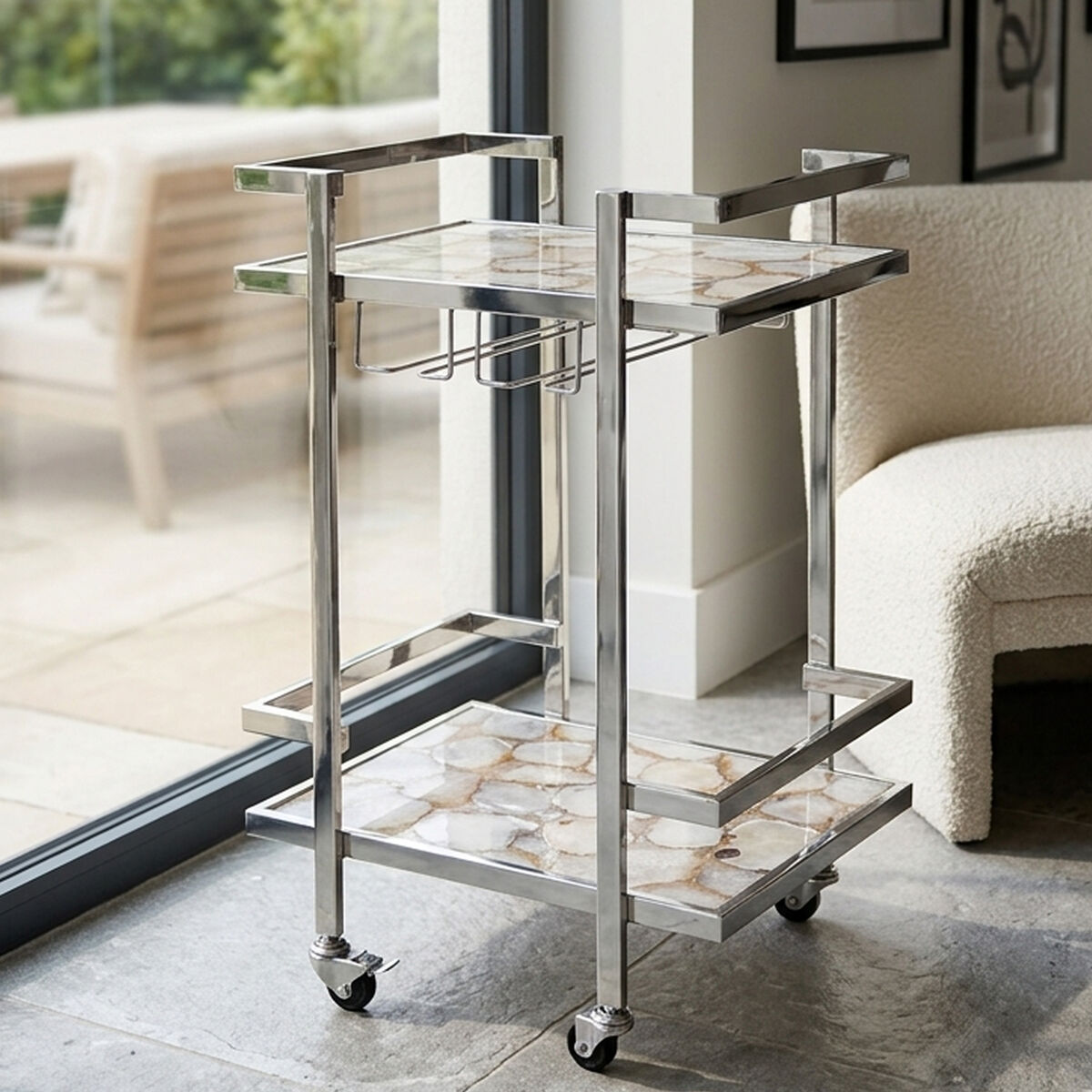 White Agate Drinks Trolley | Vita