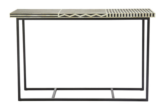 Boho Mango Wood with Bone Inlay Console Table