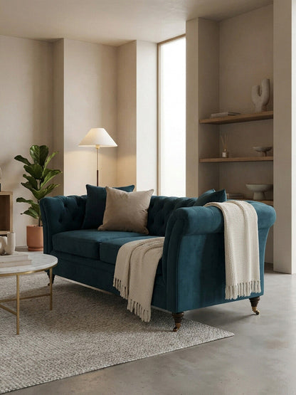 2 Seater Midnight Velvet Sofa | Sabrina