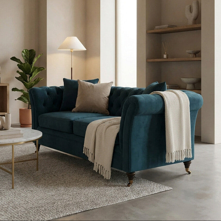 2 Seater Midnight Velvet Sofa | Sabrina