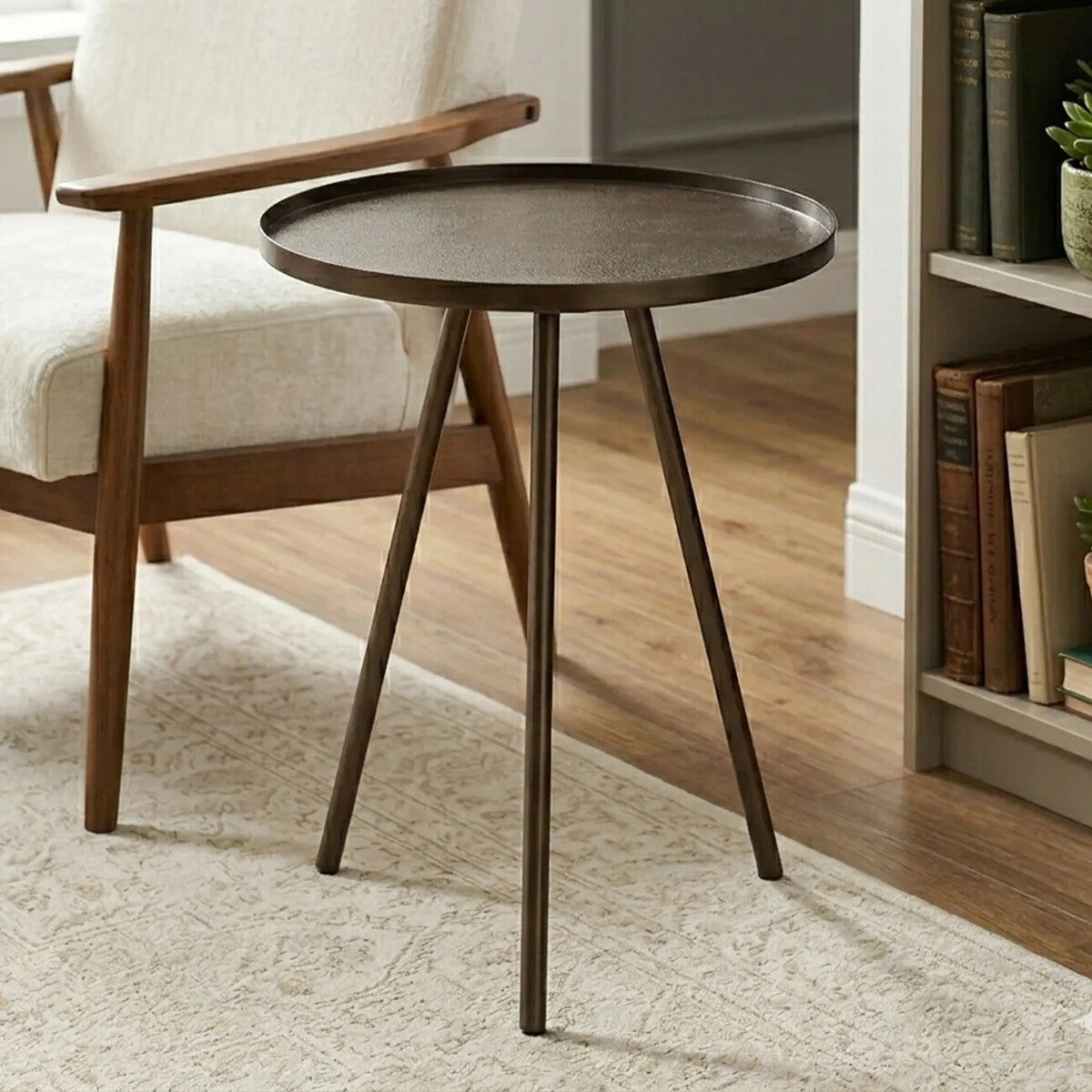 Corra Black Finish Side Table