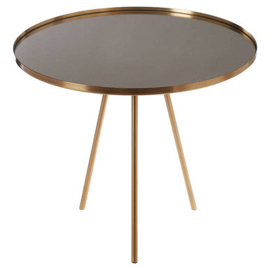 Corra Gold Finish Mirrored Top Side Table