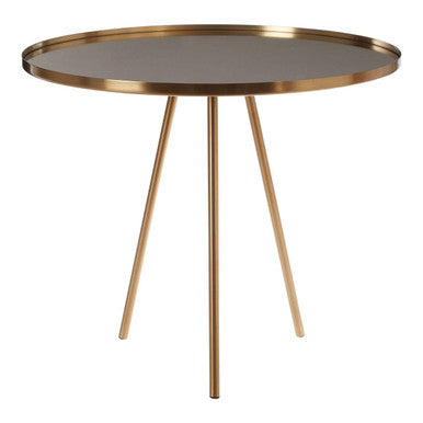 Corra Gold Finish Mirrored Top Side Table