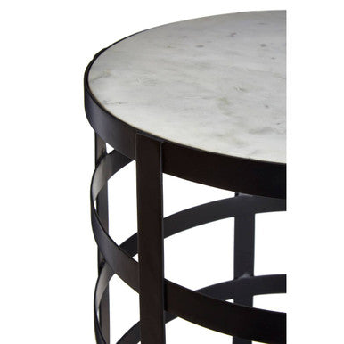 Corina Side Table With Grid Frame