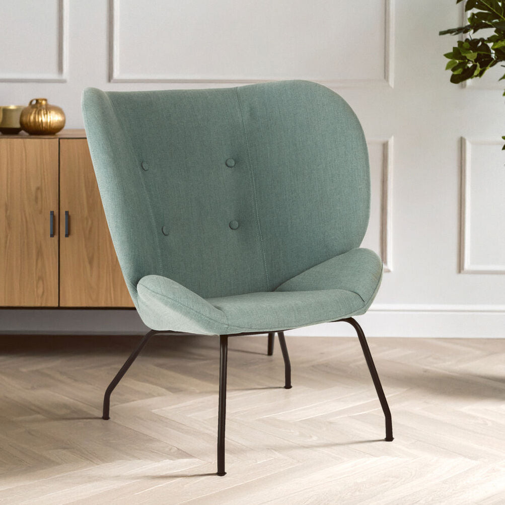 Kolding Green Fabric Accent Chair with Button Tufting