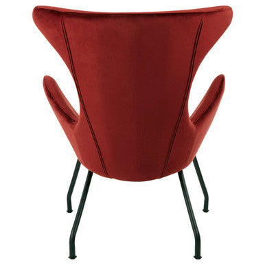 Kolding Red Fabric Modern Wingback Chair