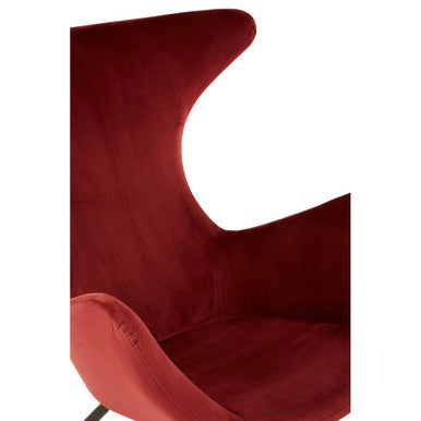 Kolding Red Fabric Modern Wingback Chair