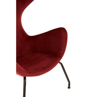 Kolding Red Fabric Modern Wingback Chair