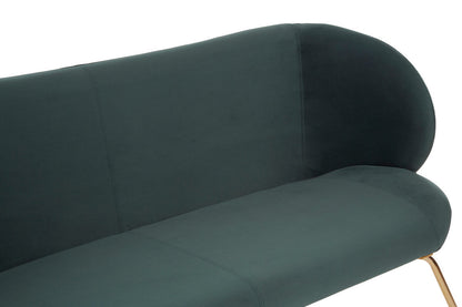 2 Seater Green Sofa with Curved Backrest | Kolding