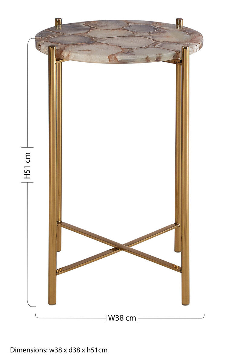 Vita Natural Agate Side Table