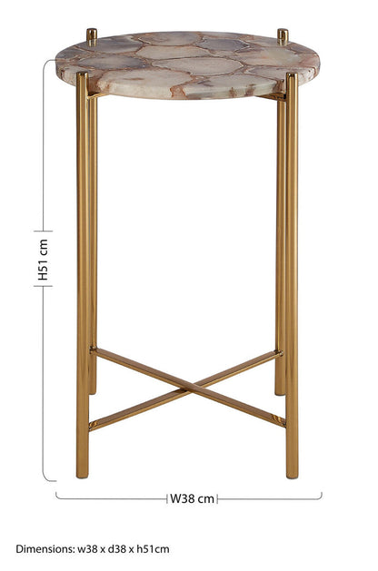 Vita Natural Agate Side Table