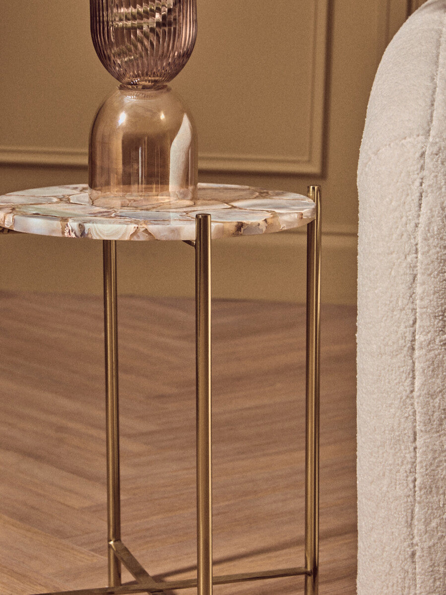 Vita Natural Agate Side Table