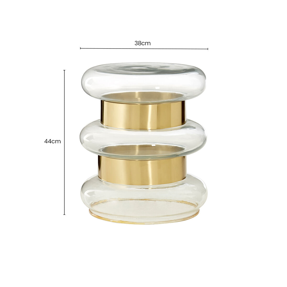 Margot Clear Glass And Gold Side Table