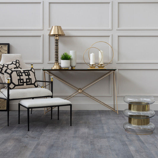 Margot Clear Glass And Gold Side Table