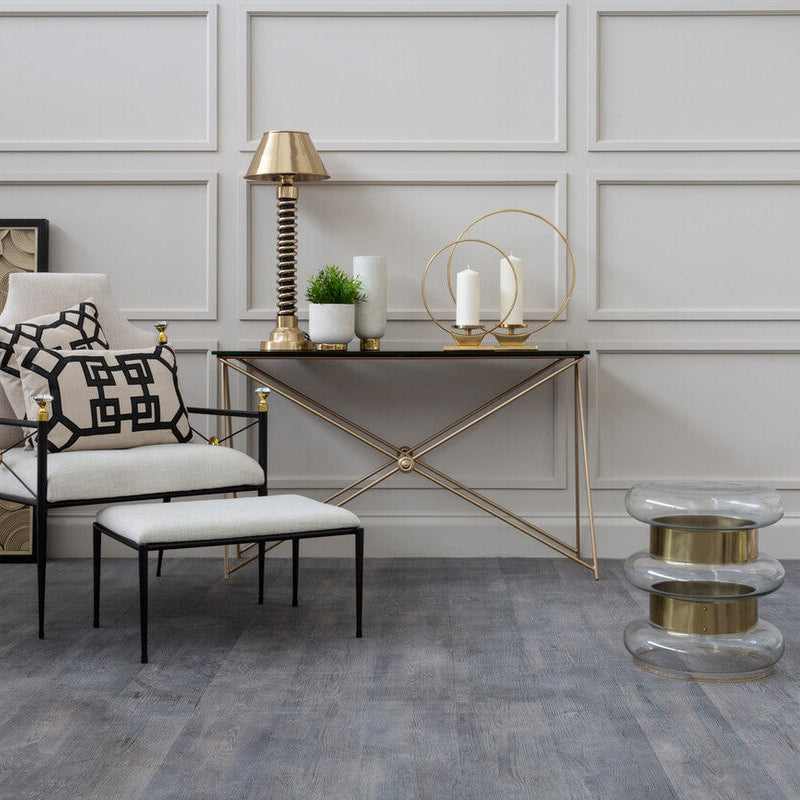 Margot Clear Glass And Gold Side Table