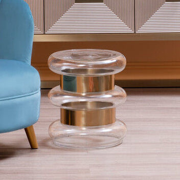 Margot Clear Glass And Gold Side Table