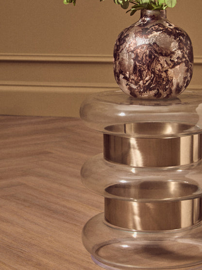 Margot Clear Glass And Gold Side Table