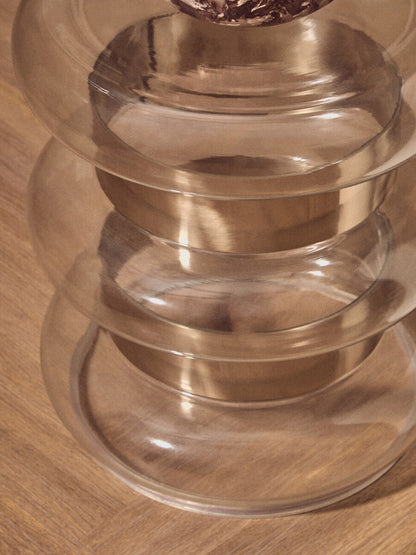 Margot Clear Glass And Gold Side Table