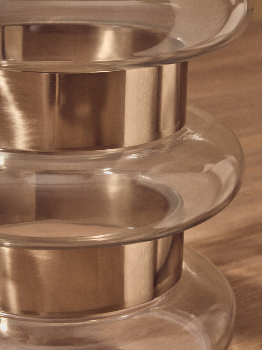 Margot Clear Glass And Gold Side Table