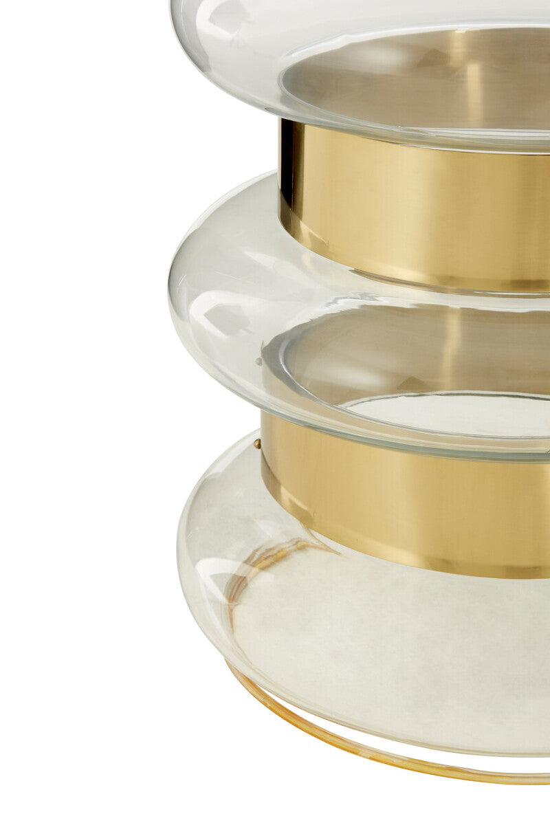 Margot Clear Glass And Gold Side Table