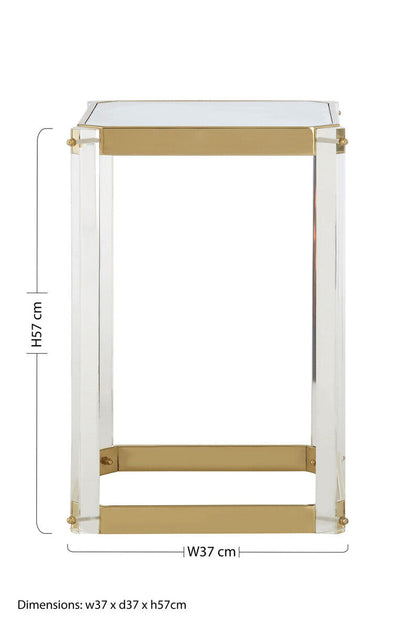 Miley Side Table With Mirrored Top